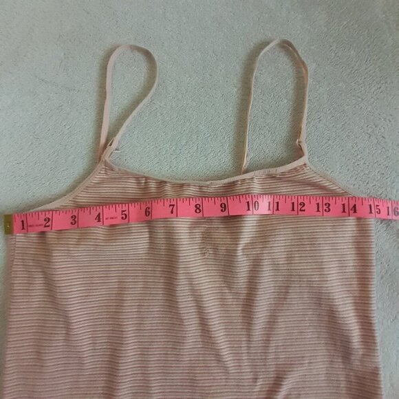GAP Body Women's Small Vintage Y2K Pink White Stripe Spaghetti Strap Cami Dress - Picture 13 of 16